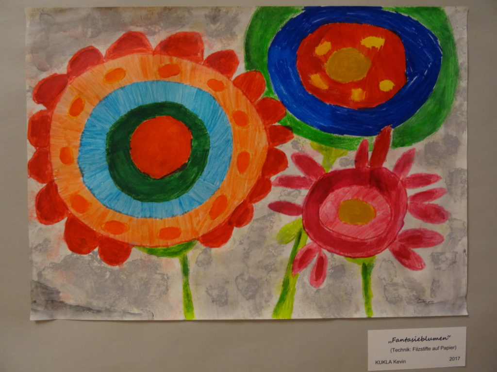 drei bunte Aquarell Blumen